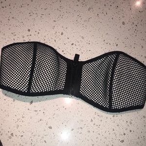 Triangl mesh strapless bikini top with zip front